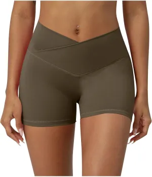 Womens Biker Shorts Summer Sports Tummy Control Solid Yoga Pants 2025 Fitness Cross High Waisted Comfy Running Shorts