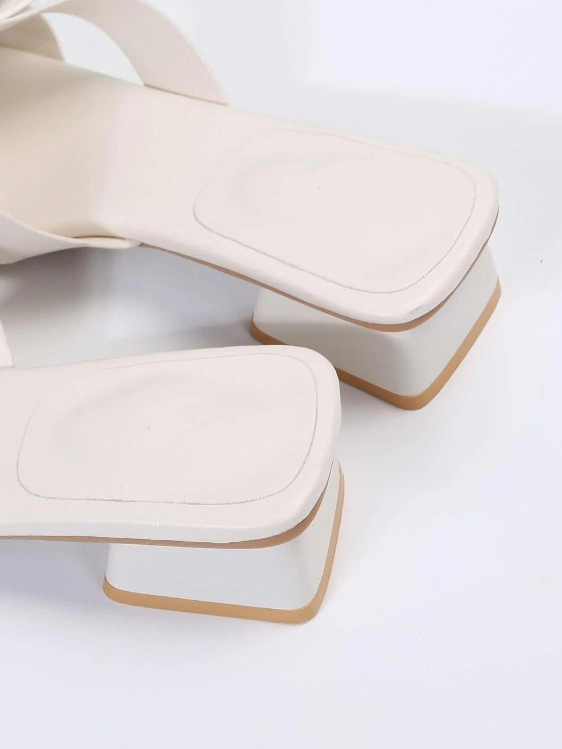 Womens Bow Dressy Low Heel Sandals Slides Summer Chunky Block Heeled Open Toe Mules Slip on Slippers Shoes