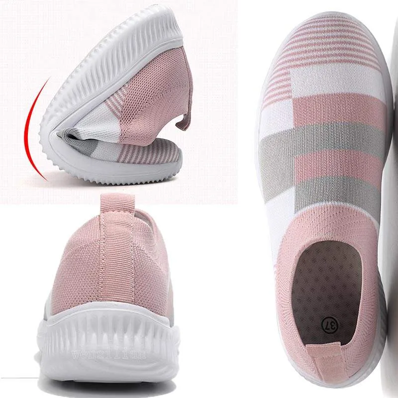 Women’s Breathable Sparkly Crystal Slip-on Shoes