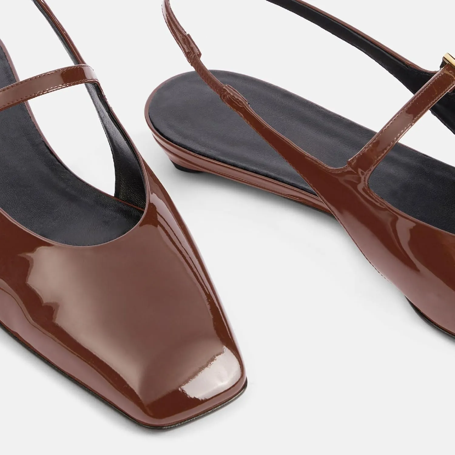 Women's Chic Square Closed Toe Low Chunky Heel Slingback Shoes Comfortable Slip On Mary Jane Flats with Buckle Casual Office Dressy Slingback Mary Jane Pumps for Women