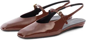 Women's Chic Square Closed Toe Low Chunky Heel Slingback Shoes Comfortable Slip On Mary Jane Flats with Buckle Casual Office Dressy Slingback Mary Jane Pumps for Women