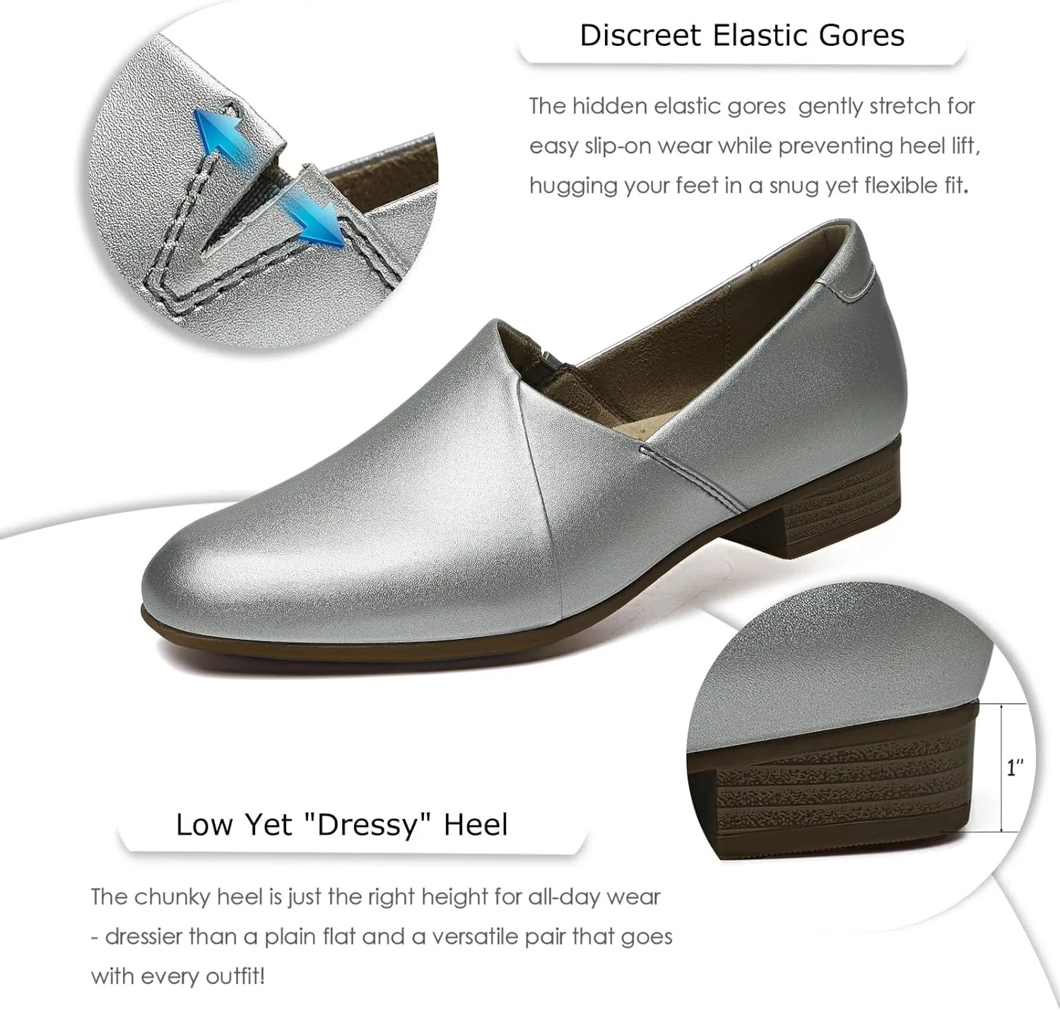 Women's Classic Comfort Dress Shoes Casual Leather Loafers Flats Cute Versatile Slip-Ons Everyday Work Shoes