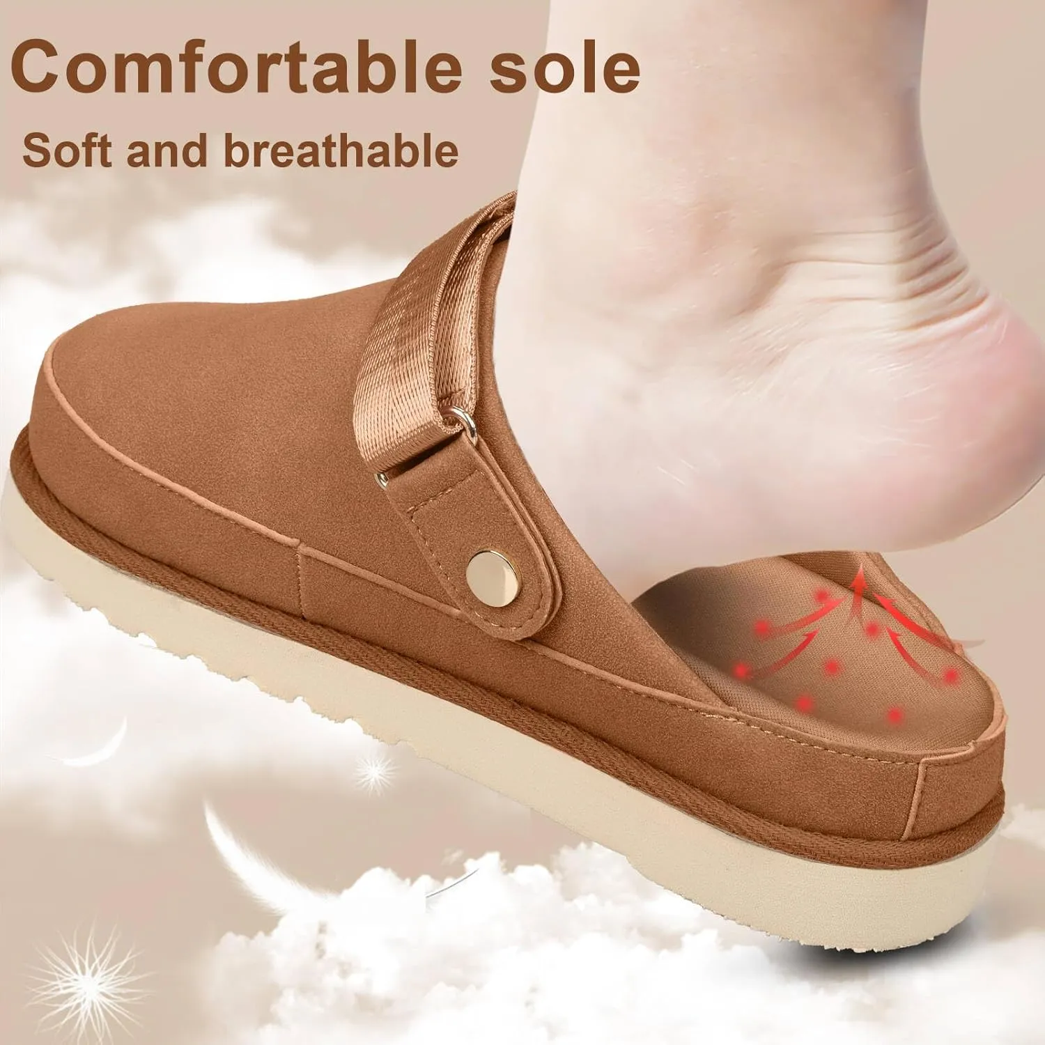 Women's Clog Slippers Platform Clogs Silppers Slip on Shoes Adjustable Comfortable