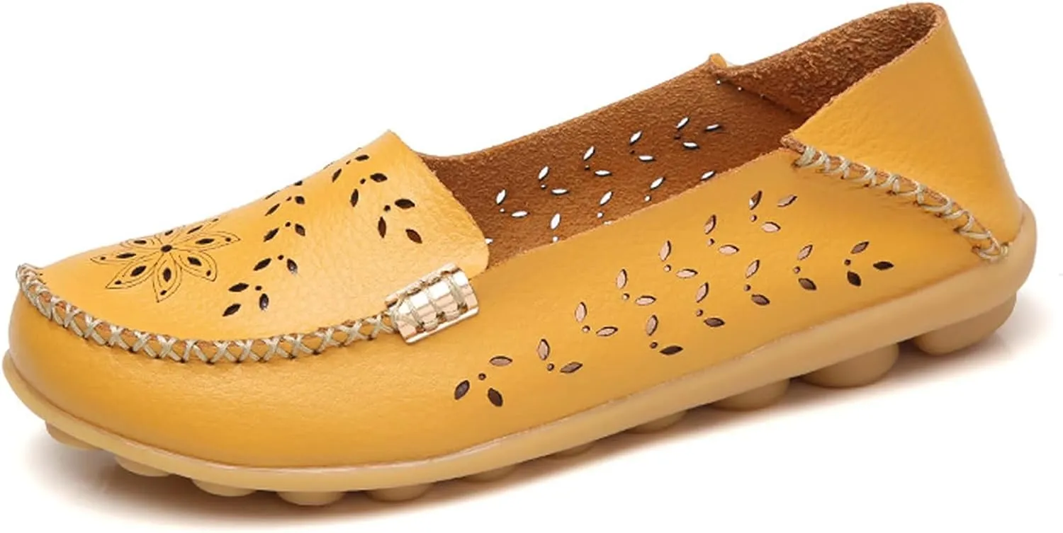 Womens Comfort Walking Cute Flat Loafer Ballet Flats Shoes Cute Penny Loafer Slip On Walking Driving Shoes with Diamond Eyelets
