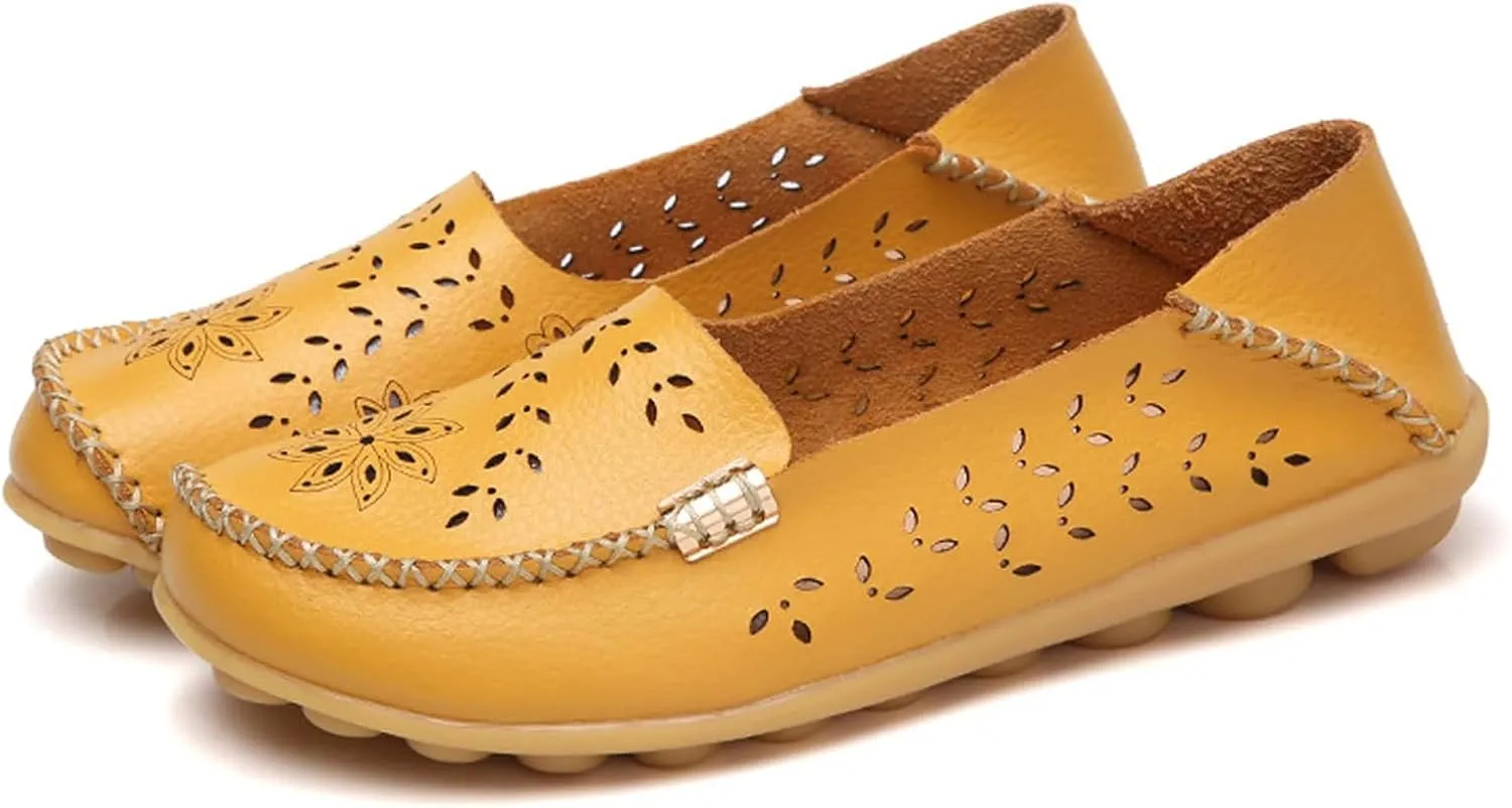 Womens Comfort Walking Cute Flat Loafer Ballet Flats Shoes Cute Penny Loafer Slip On Walking Driving Shoes with Diamond Eyelets