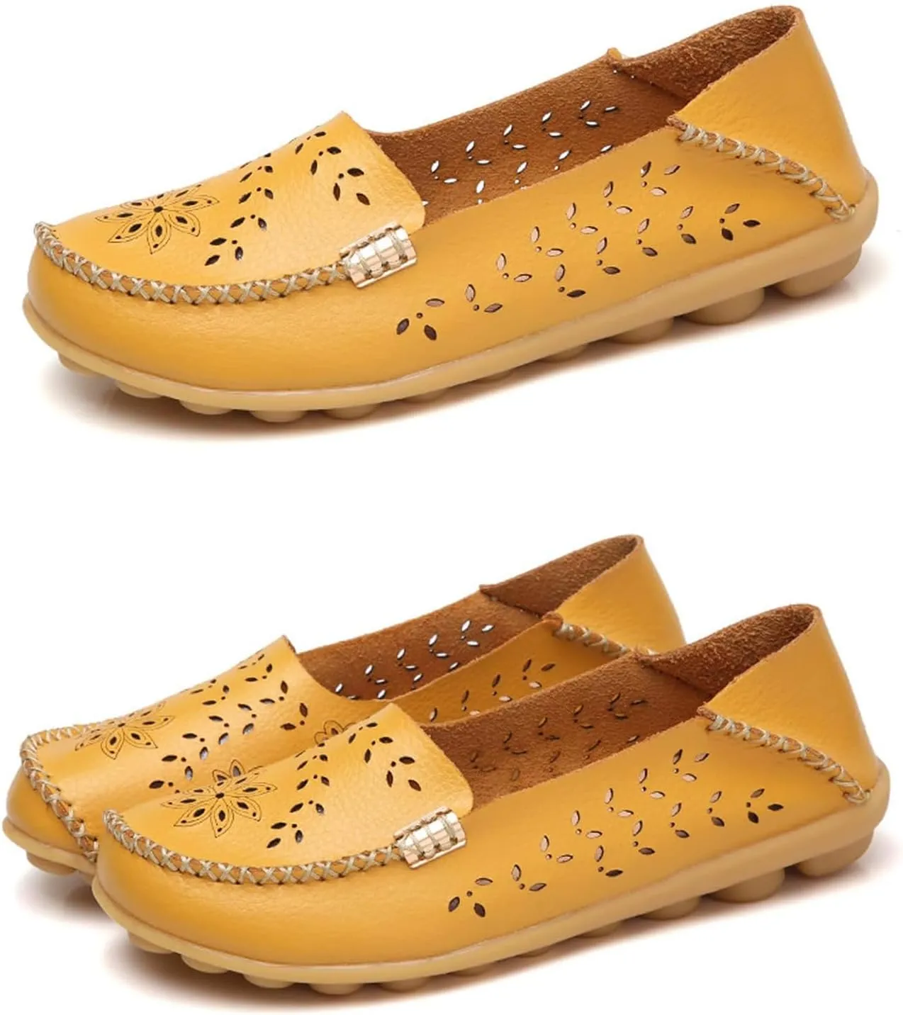 Womens Comfort Walking Cute Flat Loafer Ballet Flats Shoes Cute Penny Loafer Slip On Walking Driving Shoes with Diamond Eyelets
