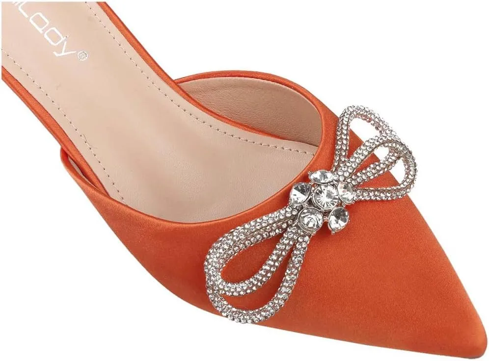 Women's Crystal Rhinestone Embellished Pointed Toe High Heels Mules Closed Toe Rhinestone High Heel Mules Slip-On Stiletto Backless Pumps Fashion Elegant Minimalist High Heels Spring Shoes Spring Break Easter Prom Heels