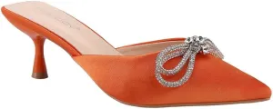 Women's Crystal Rhinestone Embellished Pointed Toe High Heels Mules Closed Toe Rhinestone High Heel Mules Slip-On Stiletto Backless Pumps Fashion Elegant Minimalist High Heels Spring Shoes Spring Break Easter Prom Heels