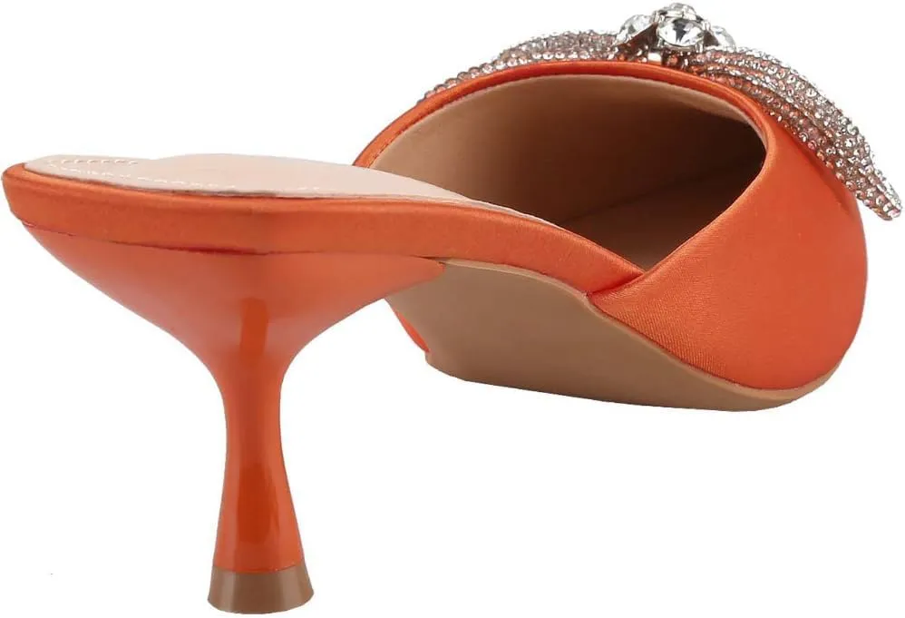 Women's Crystal Rhinestone Embellished Pointed Toe High Heels Mules Closed Toe Rhinestone High Heel Mules Slip-On Stiletto Backless Pumps Fashion Elegant Minimalist High Heels Spring Shoes Spring Break Easter Prom Heels