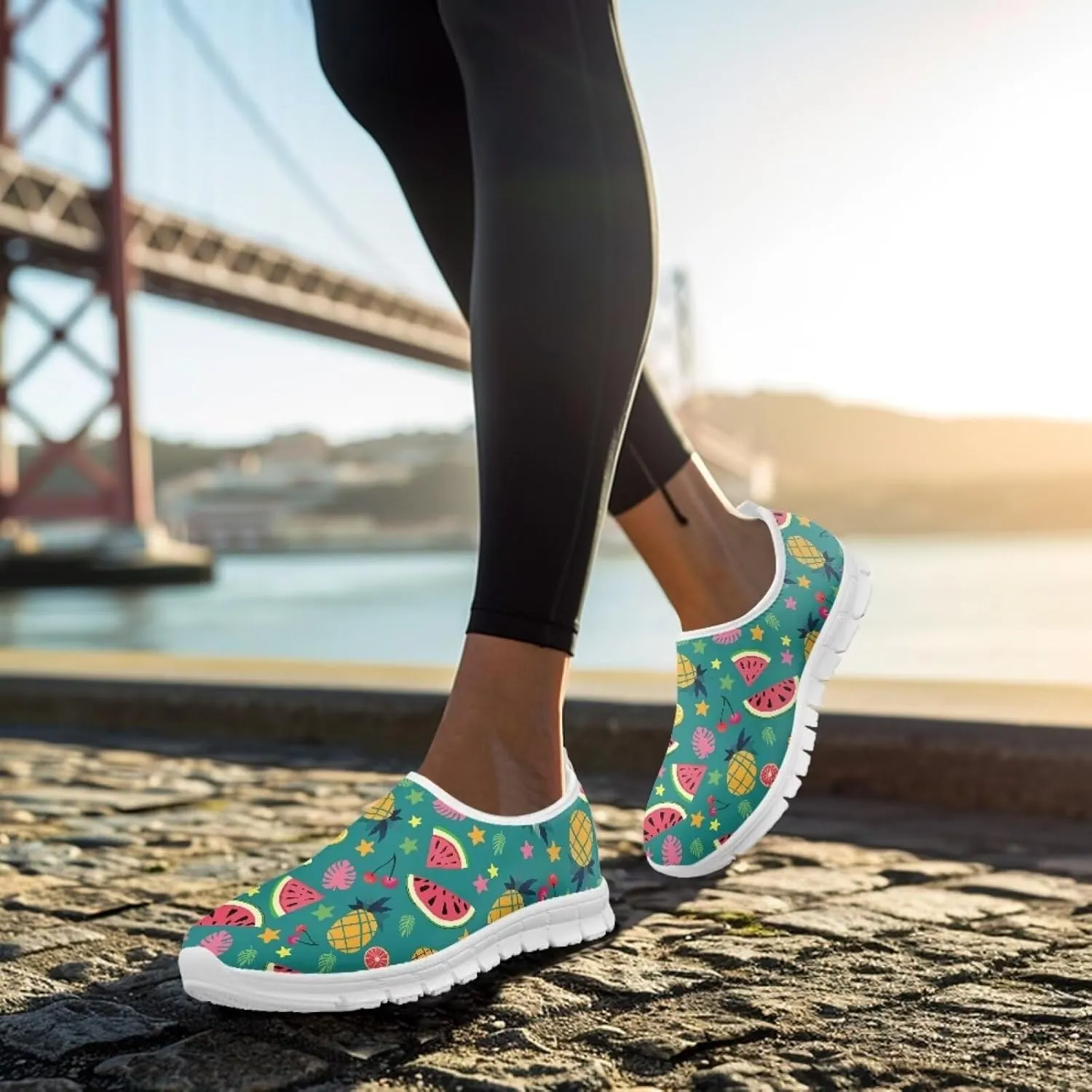 Women's Fruit Work Shoes Casual Loafers Flats Walk Shoes Ankle Support Platform Sneaker for Travel
