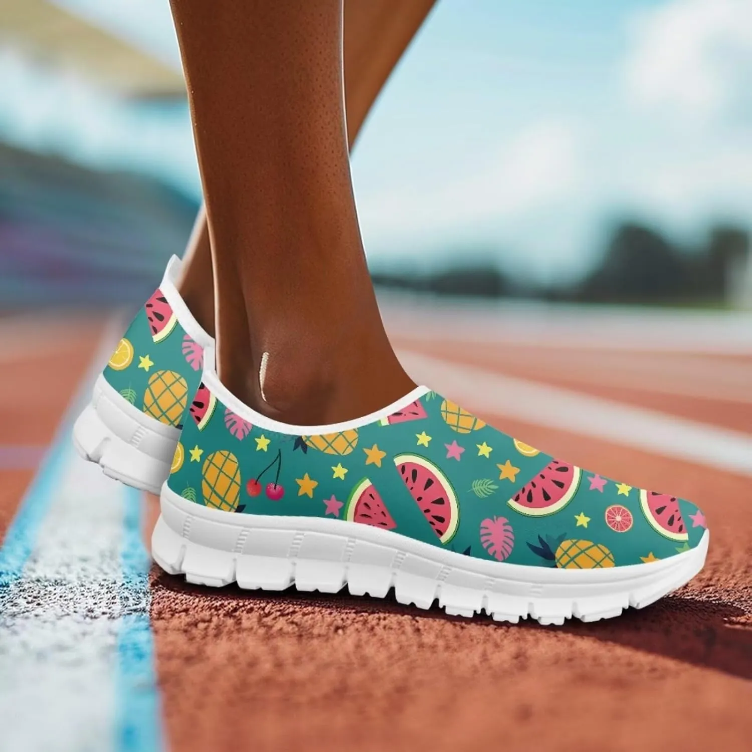 Women's Fruit Work Shoes Casual Loafers Flats Walk Shoes Ankle Support Platform Sneaker for Travel