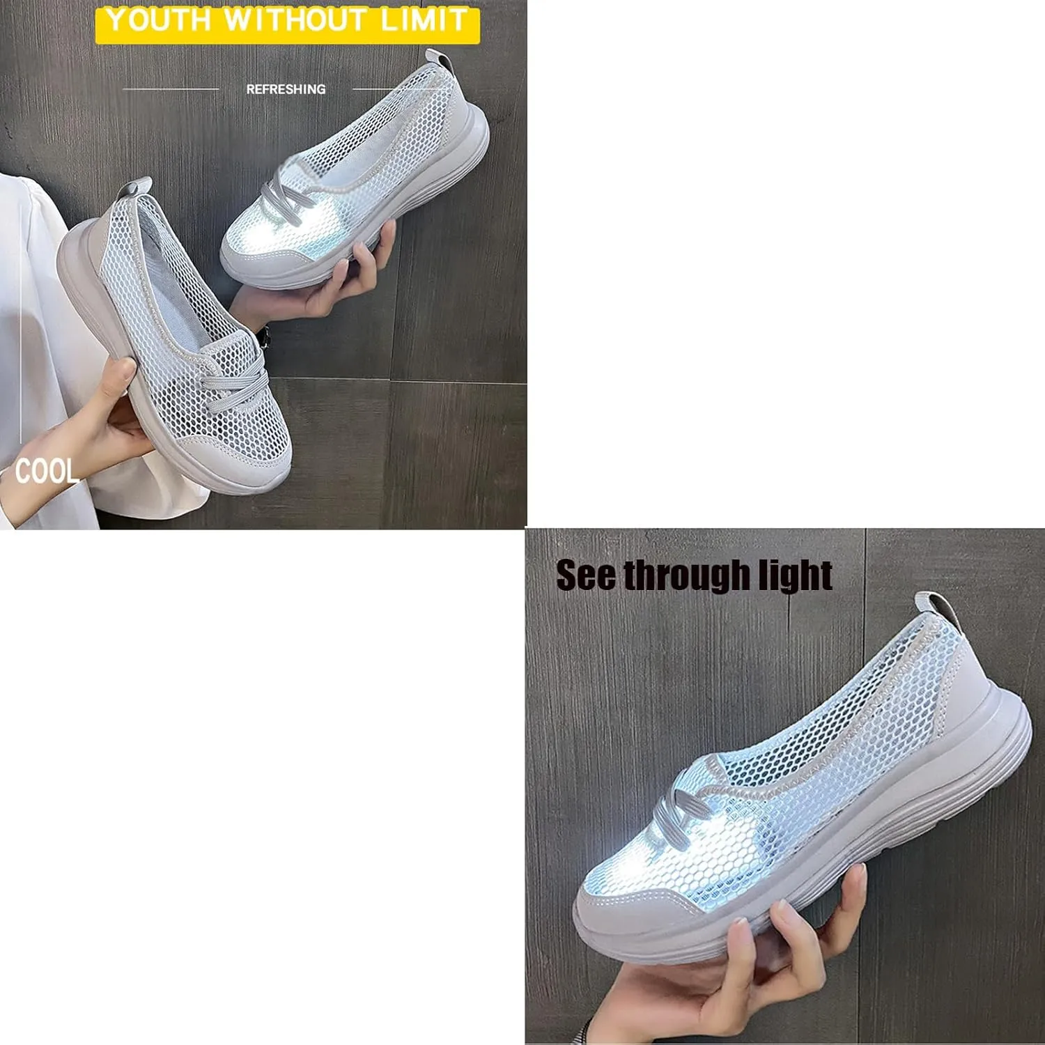 Women's Hollow Mesh Lace Up Flats Sneakers,Summer Fashion Breathable Low Top Backless Round Toe Comfortable Slip-on Soft Sole Casual Walking Shoe Loafer