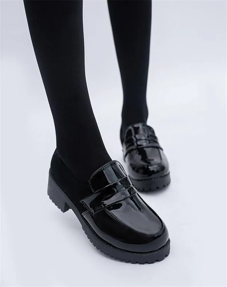 Women's Loafer Shoes Low Top Japanese Students Maid Uniform Dress Oxford Shoes