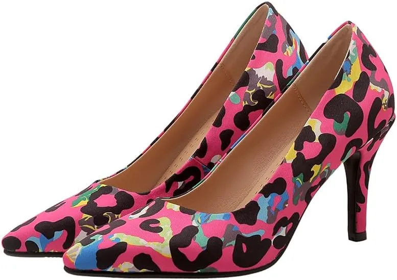Women's Men's Pointed Toe Mid Heel Plus Size Slip On Wedding Dress Pumps Shoes