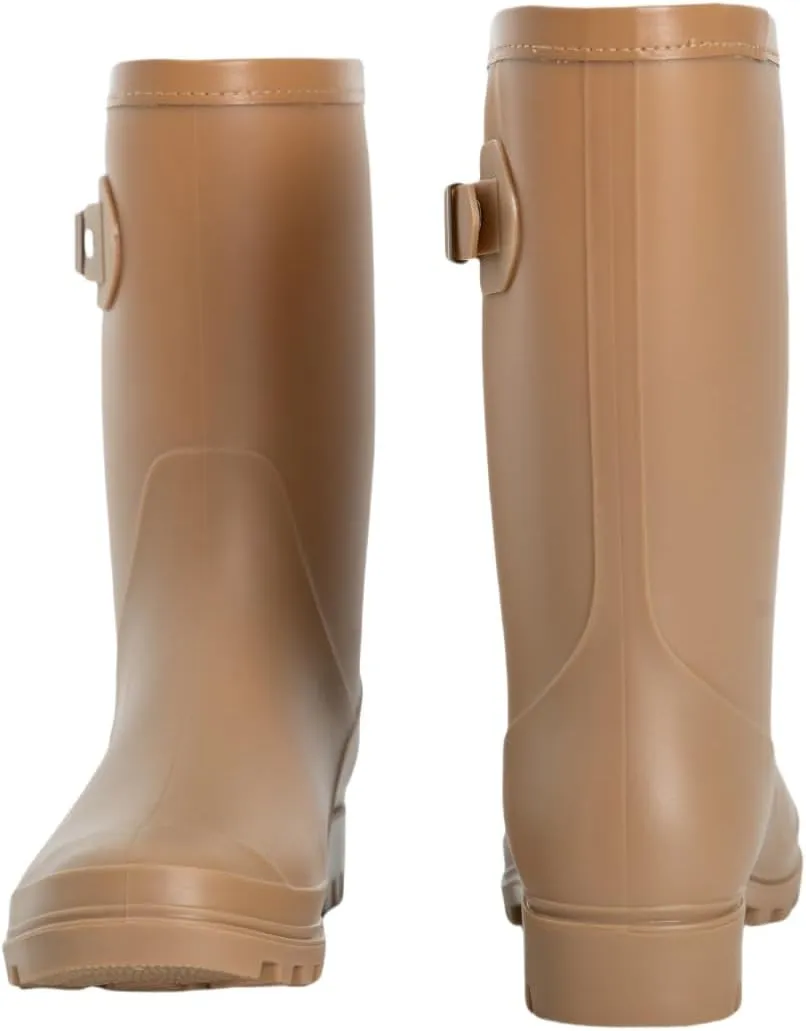 Women's Mid Calf Rain Boots Waterproof Fashion Garden Shoes Anti-slipping Rainboots For Women Comfortable Insole Light Rain Shoes