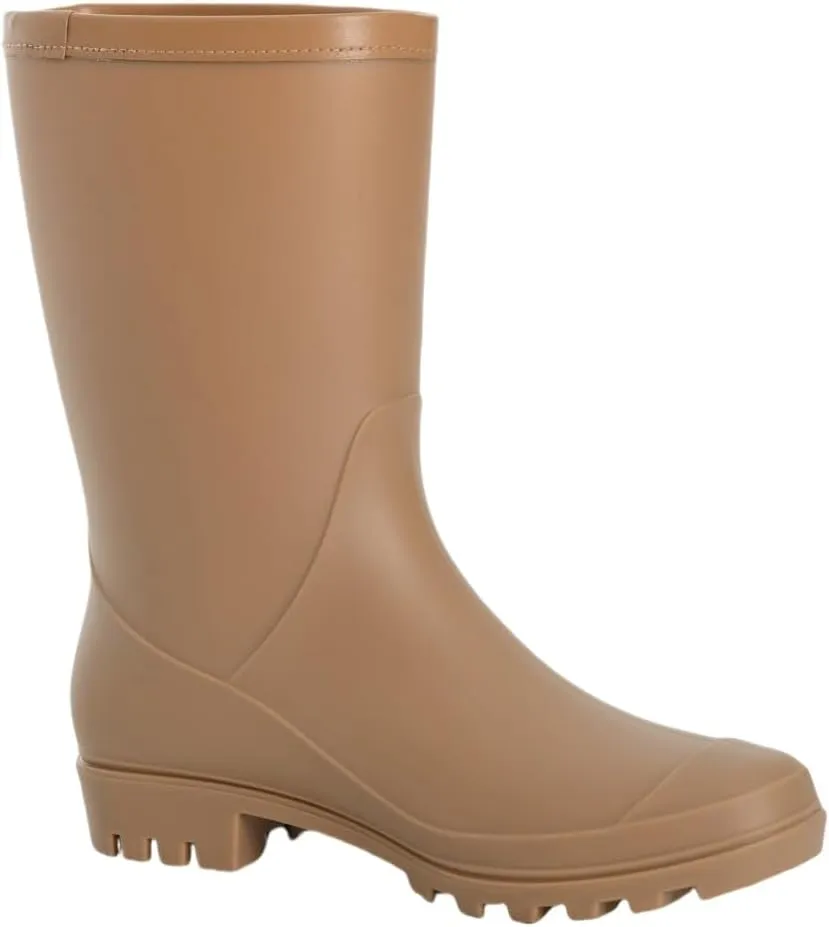 Women's Mid Calf Rain Boots Waterproof Fashion Garden Shoes Anti-slipping Rainboots For Women Comfortable Insole Light Rain Shoes