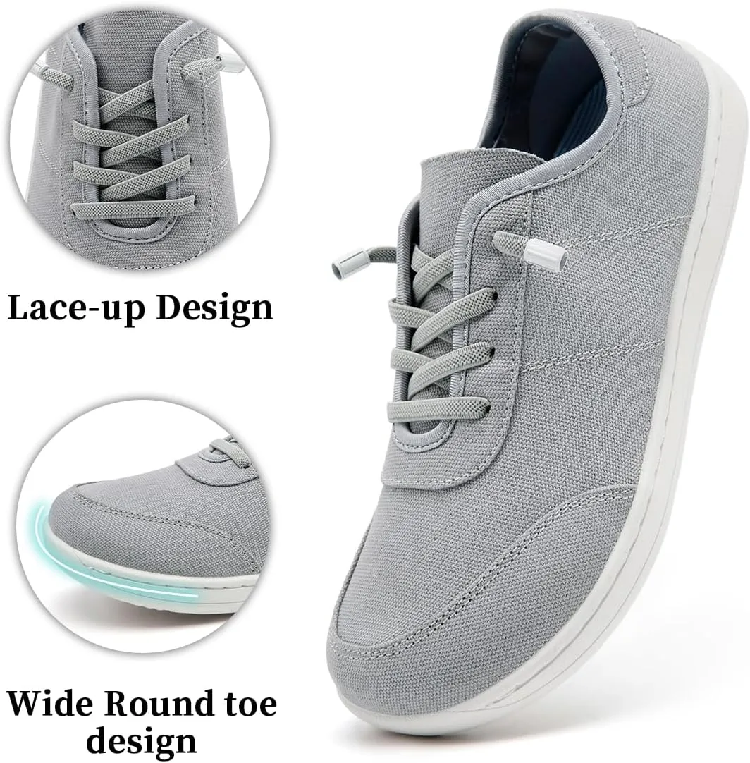 Women's Minimalist Barefoot Shoes Zero Drop Sole Wide Width Fashion Sneaker Casual Slip On Lightweight Comfortable Footwear