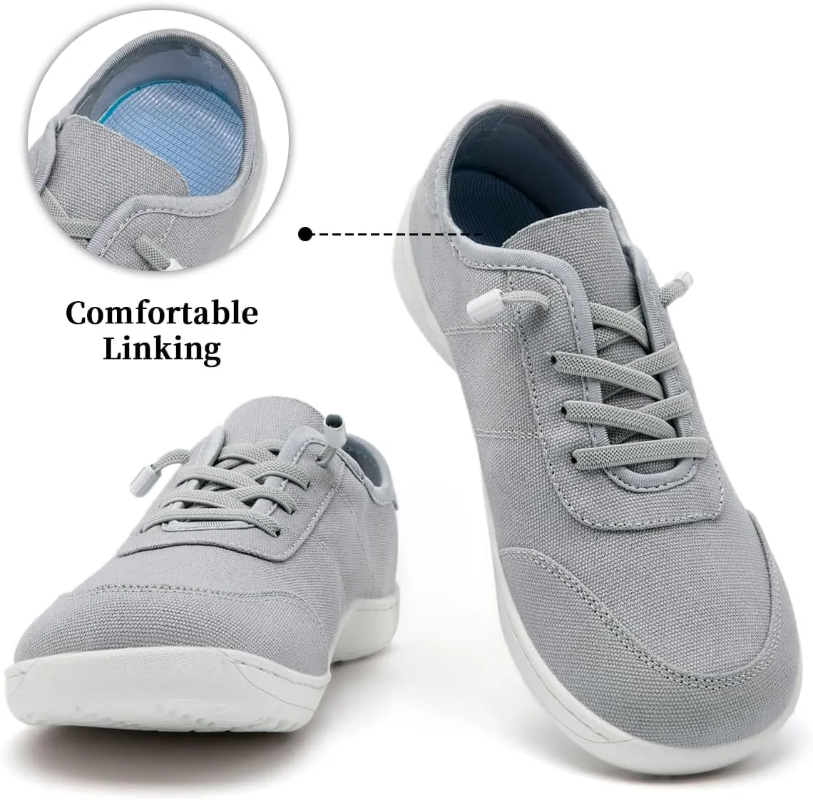 Women's Minimalist Barefoot Shoes Zero Drop Sole Wide Width Fashion Sneaker Casual Slip On Lightweight Comfortable Footwear