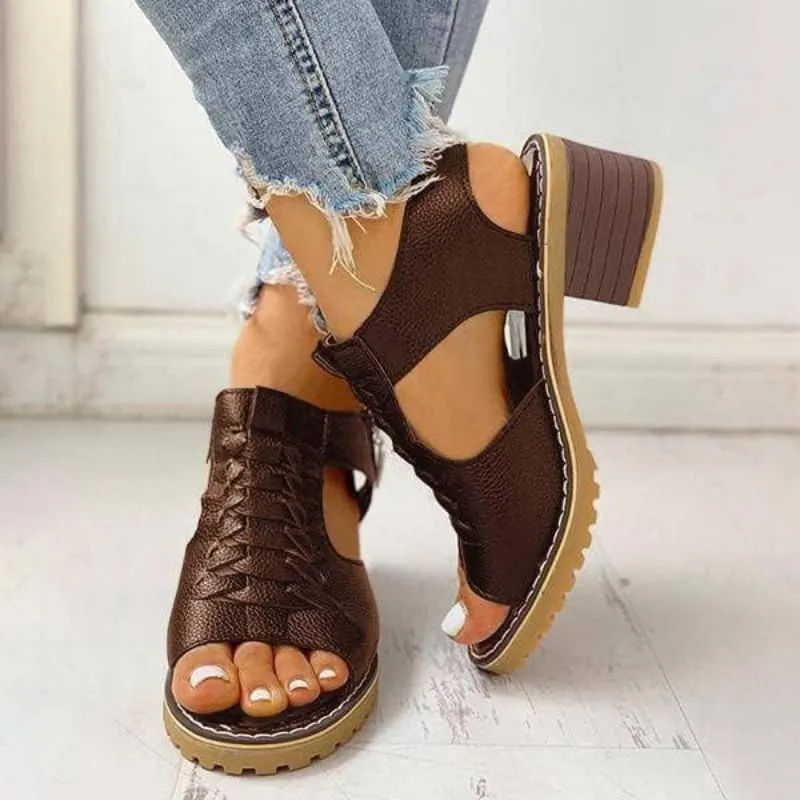Womens Open Toe Sandals Comfortable Wedge,Hollow Fish Mouth Slip on Summer Beach Boho Comfortable Sandals Outdoor Shoes