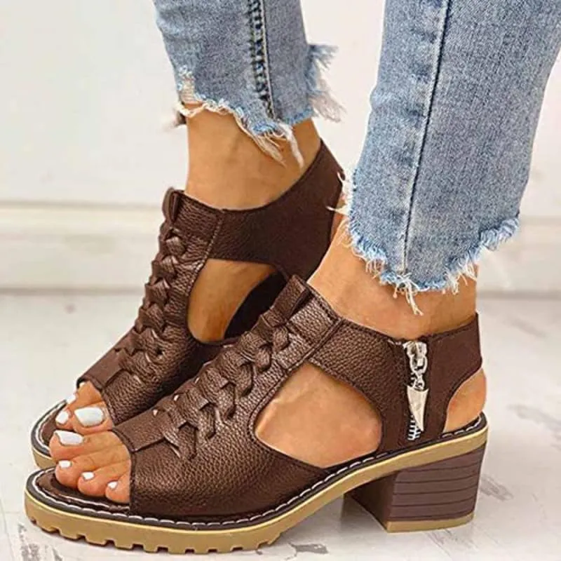 Womens Open Toe Sandals Comfortable Wedge,Hollow Fish Mouth Slip on Summer Beach Boho Comfortable Sandals Outdoor Shoes