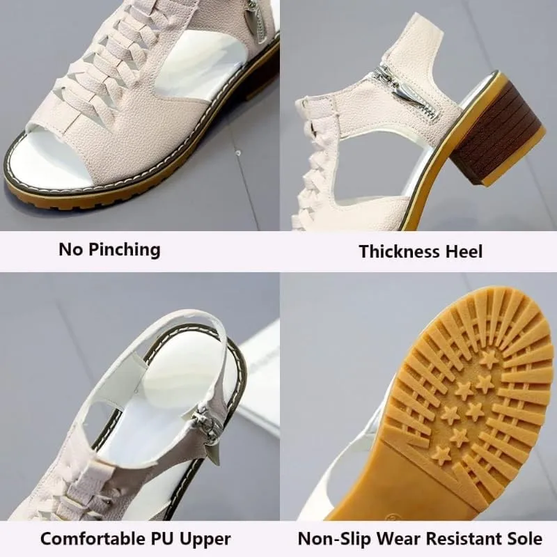 Womens Open Toe Sandals Comfortable Wedge,Hollow Fish Mouth Slip on Summer Beach Boho Comfortable Sandals Outdoor Shoes
