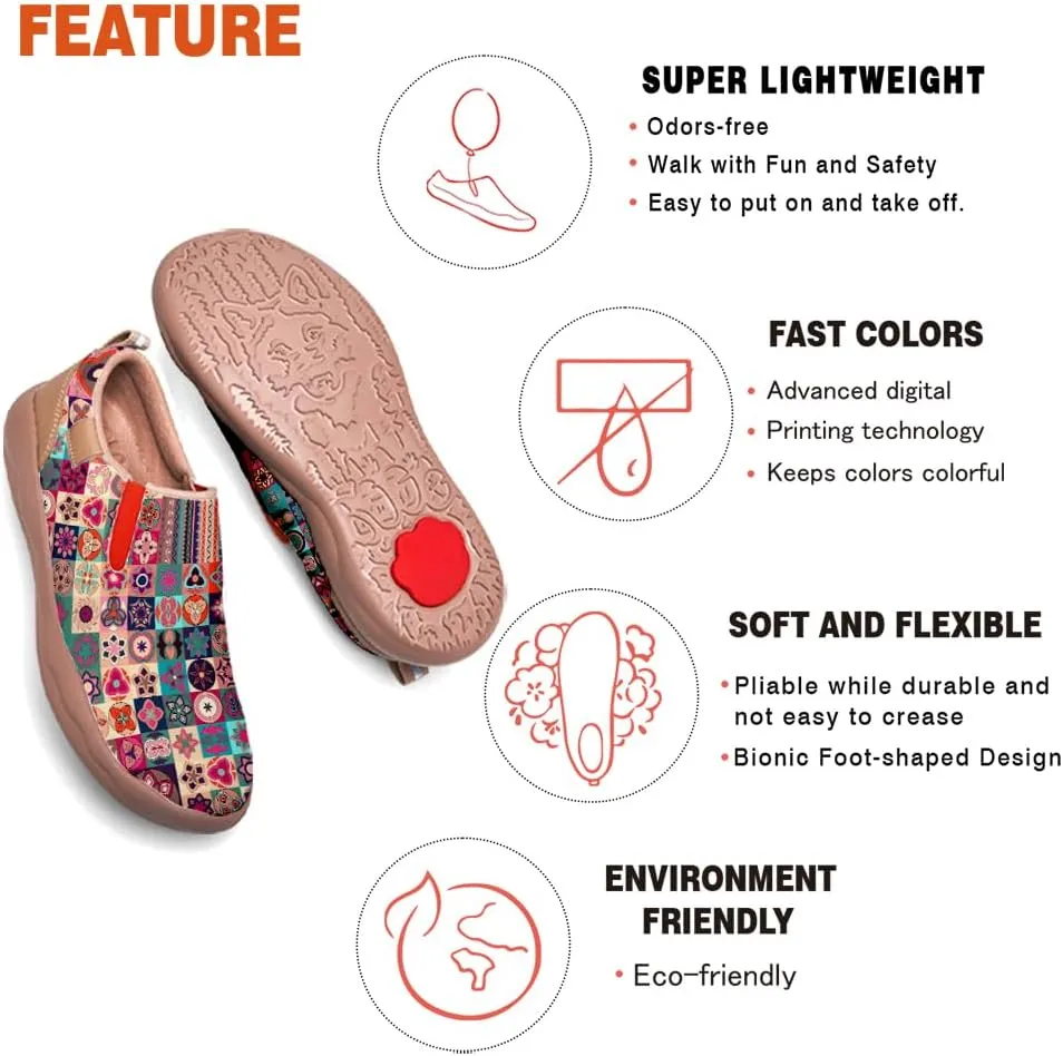 Women's Painted Travel Shoes Casual Slip On Comfortable Walking Loafers