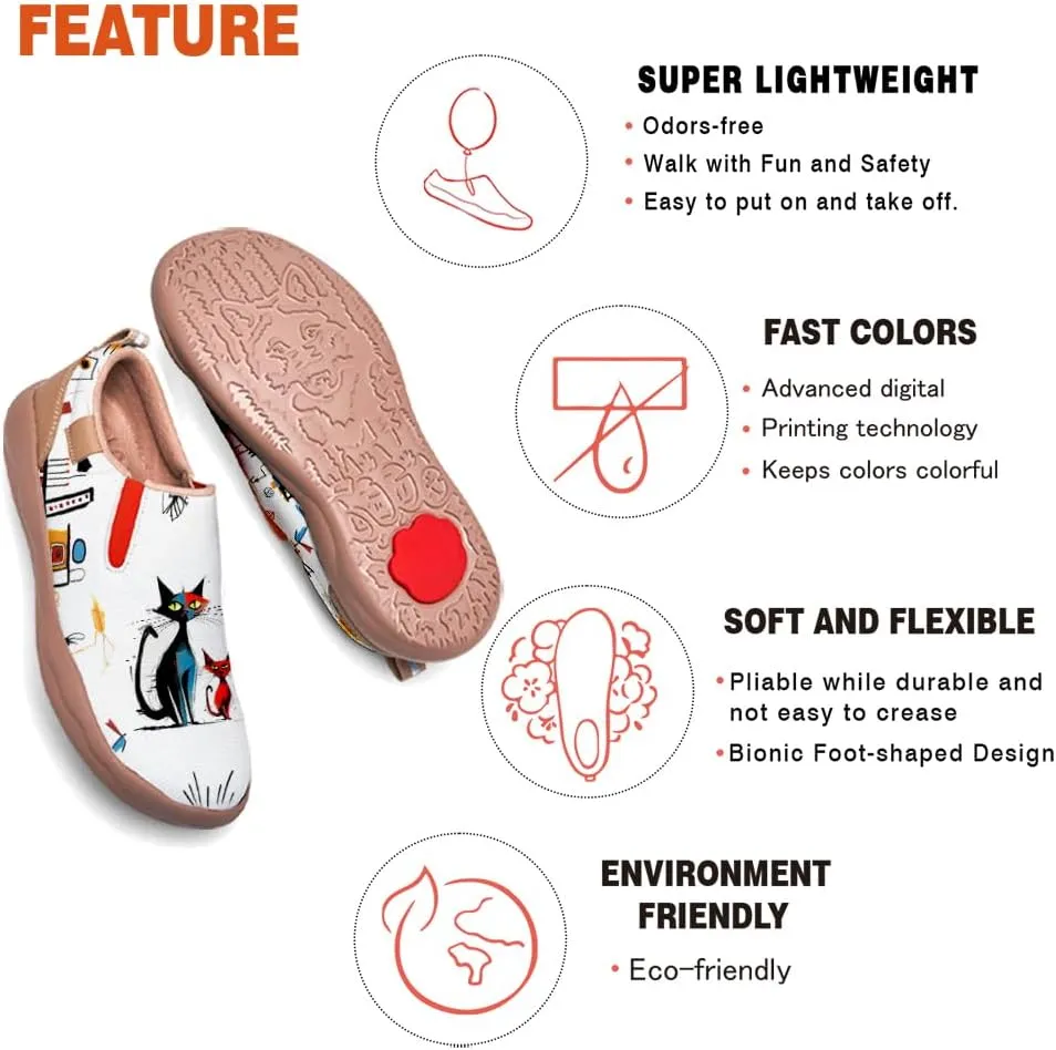 Women's Painted Travel Shoes Casual Slip On Comfortable Walking Loafers