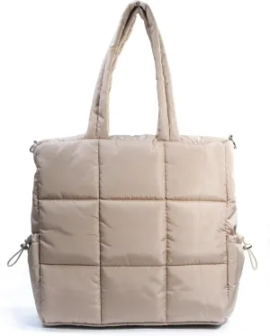 Women's Puffer Quilted Tote Bag Lightweight Satchel with Detachable Shoulder Strap Purse for for Travel, Work