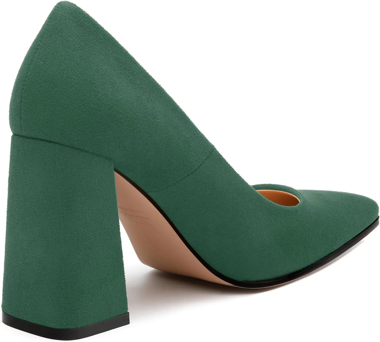 Women's Pumps, Pointed Toe Block High Heels, Slip On Fashion Chunky Heel Shoes for Women