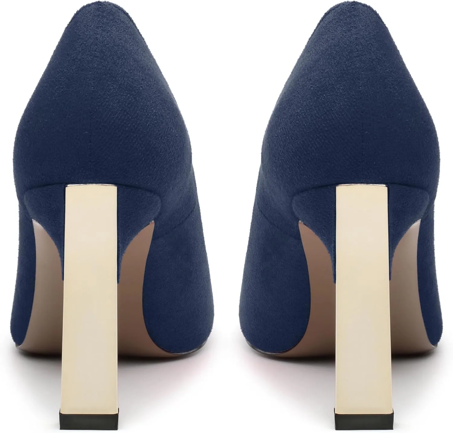 Women's Pumps, Square Toe High Heels, Fashion Patchwork Color Slip On Chunky Heel Shoes for Women