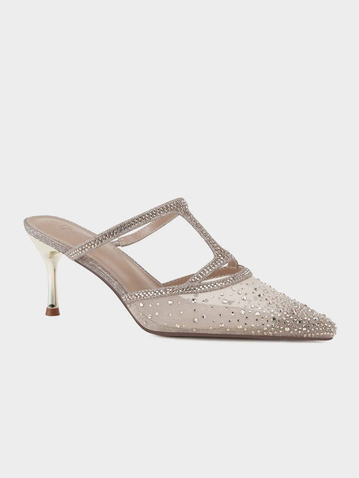 Womens "ADONIS" Net Adorned Evening Sandals