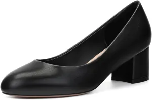 Women's Round Toe Block Chunky Heel Pumps, Closed Toe Low Heels for Women, Comfort Wedding Party Office Work Dress Shoes 2 Inch