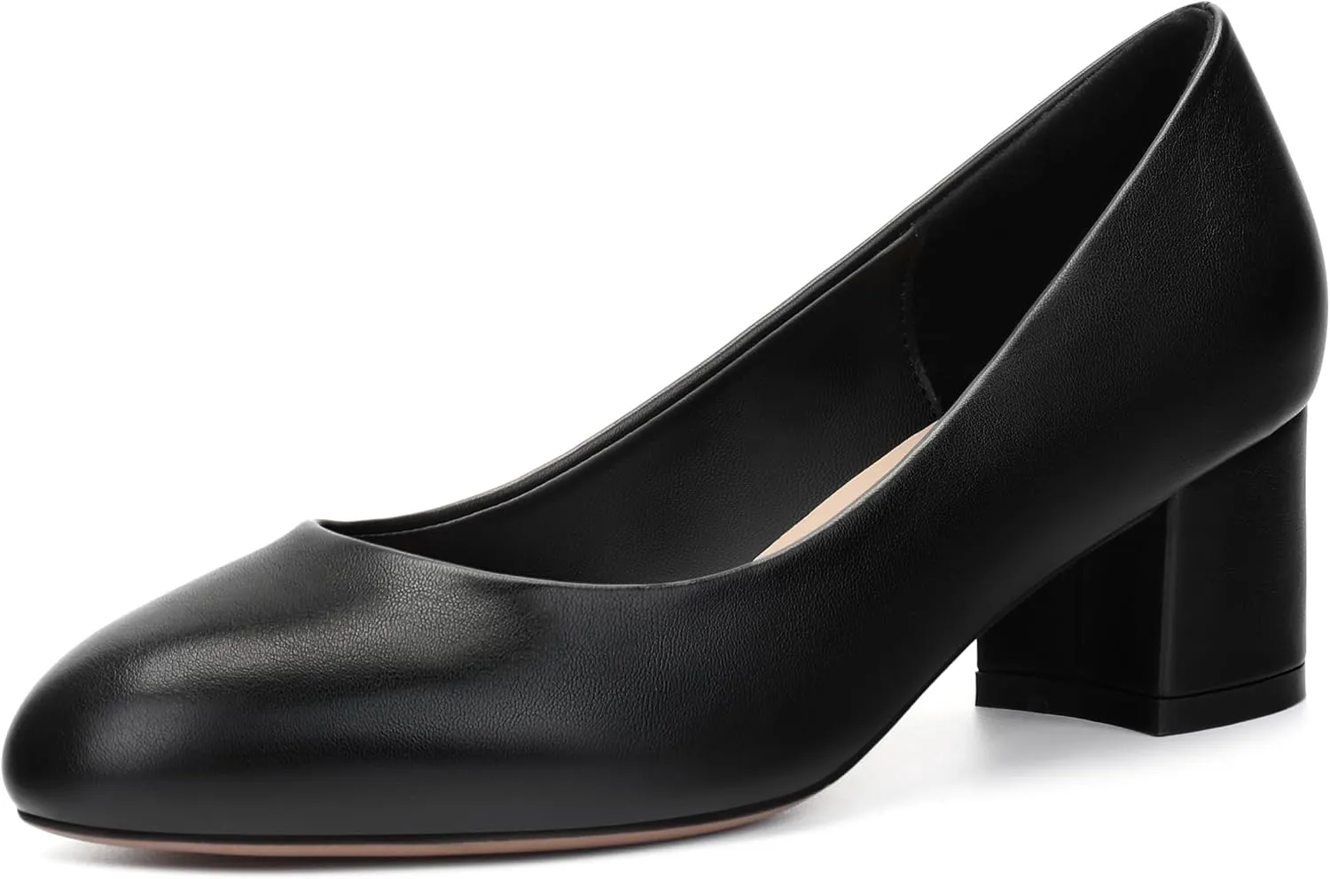 Women's Round Toe Block Chunky Heel Pumps, Closed Toe Low Heels for Women, Comfort Wedding Party Office Work Dress Shoes 2 Inch