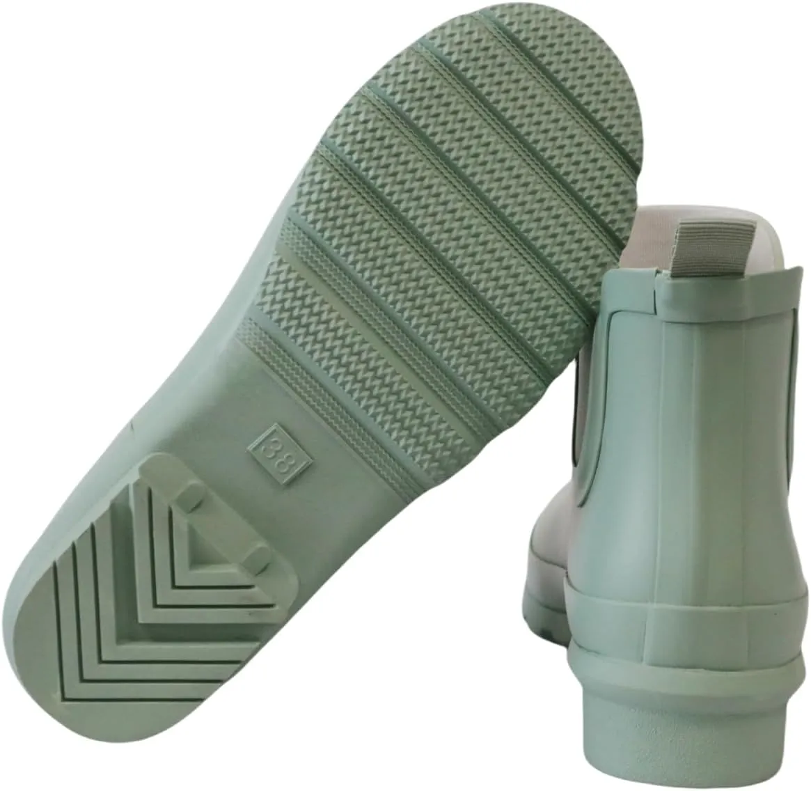 Women's Rubber Rain Boots Waterproof And Anti-slipping Rainboots For Women Stylish Light Ankle Rain Shoes-Runs 1 size samller