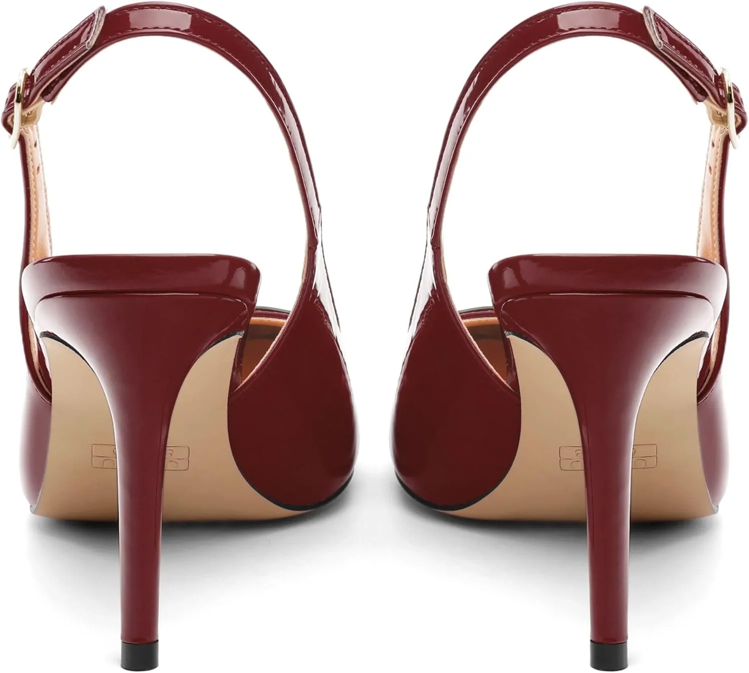 Women's Slingback Kitten Heels Pointed Toe Pumps Cap Teo High Heel Shoes Two Tone Splicing Shoes for Casual Party Wedding Office 3.1"