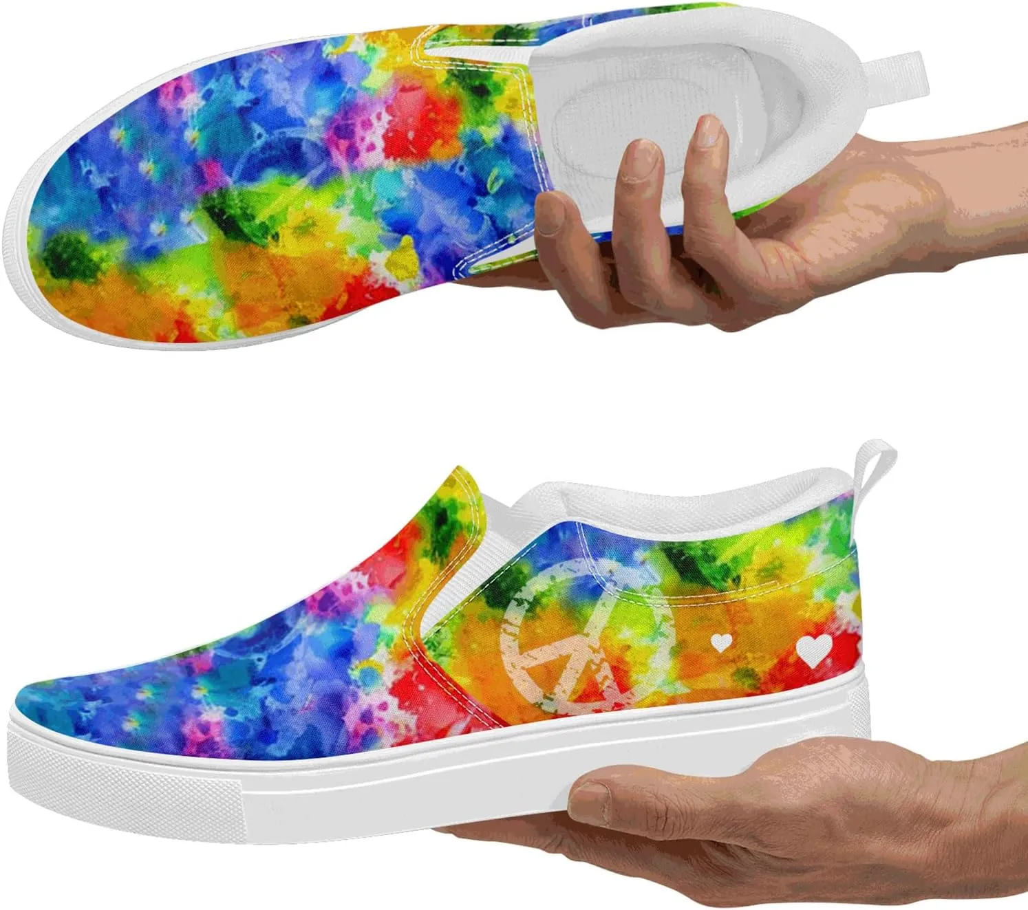 Women's Slip-On Canvas Sneakers – Lightweight, Breathable, Trendy Work Shoes for Nurses, Teachers,Mom and Casual Wear
