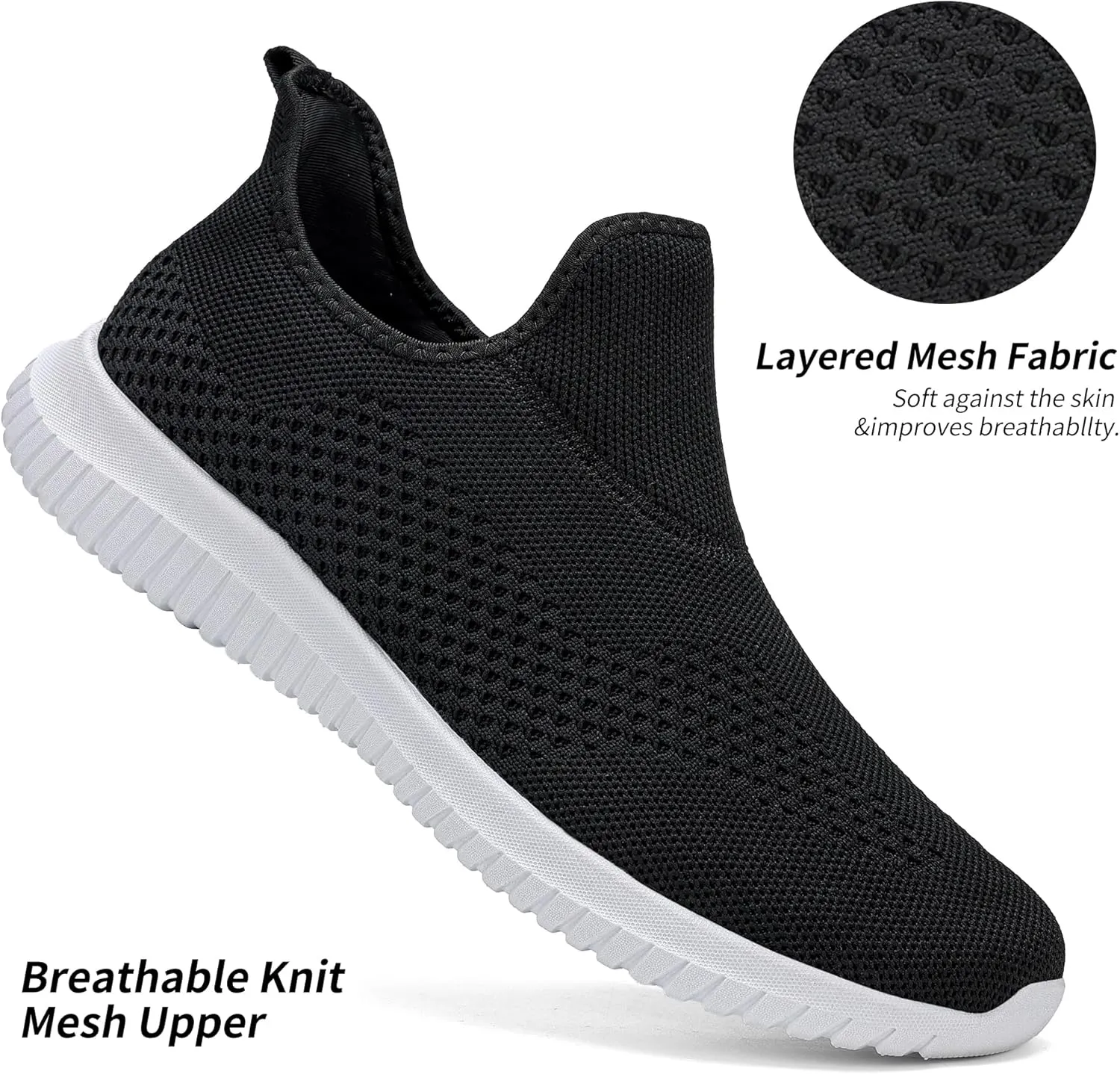 Women's Slip On Comfort Walking Shoes Ultra Lightweight Breathable Running Tennis Athletic Gym Workout Non Slip Athletic Fashion Sneakers