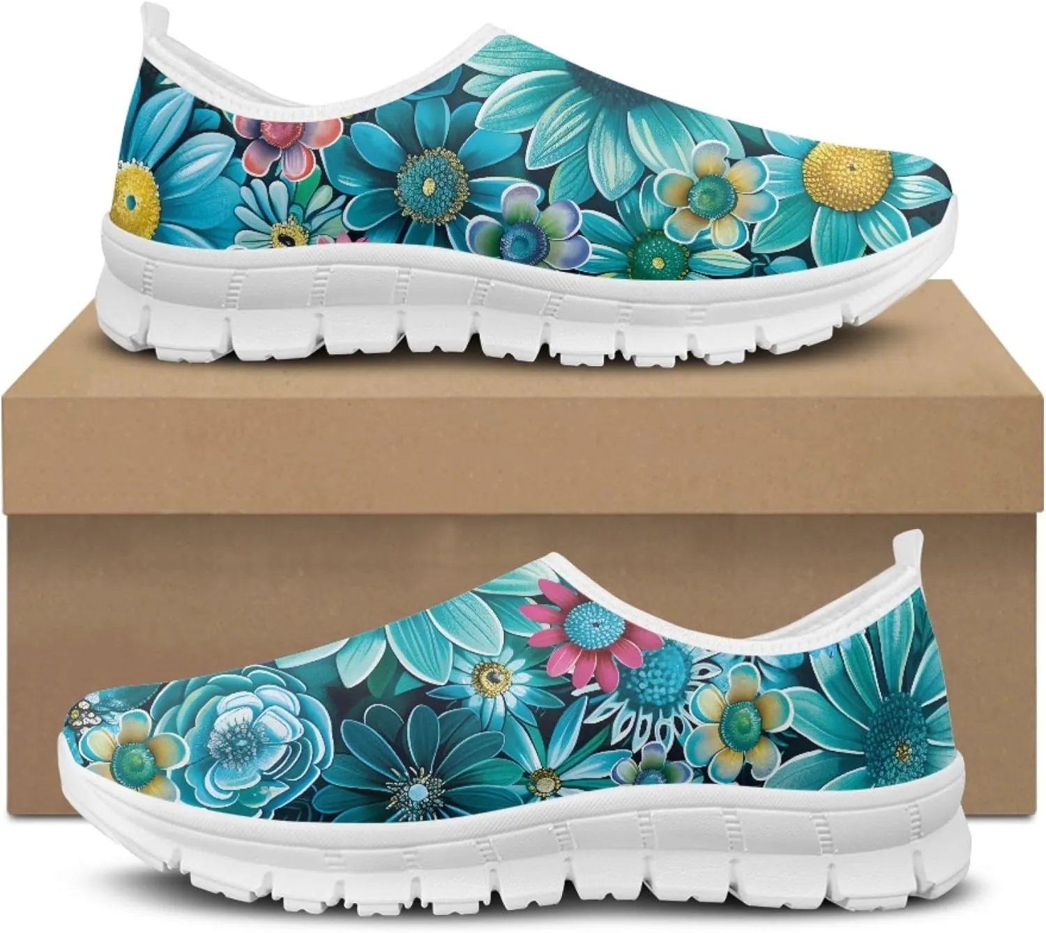Women's Slip-On Walking Shoes Breathable Mesh Sneakers Casual Shoes