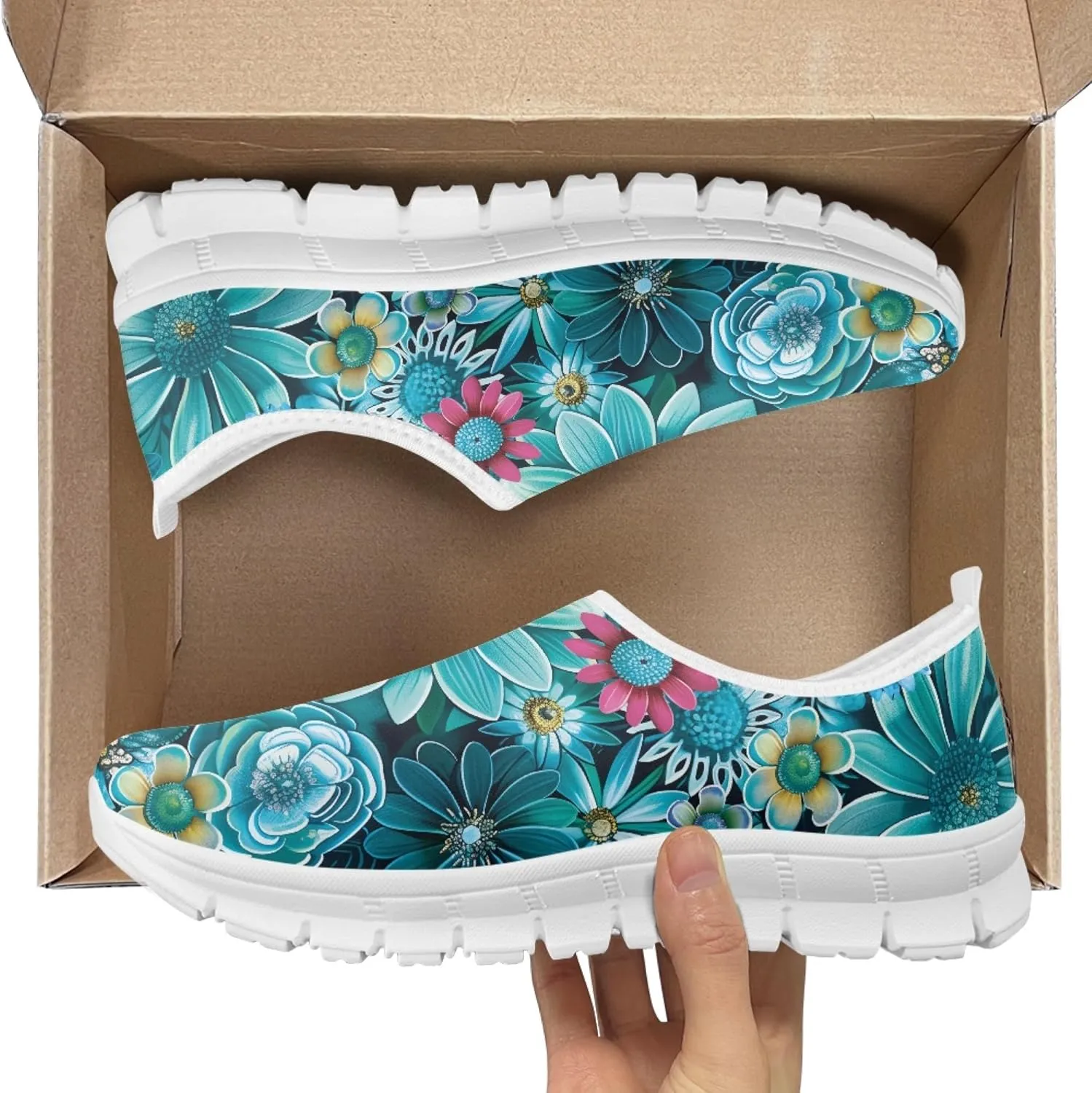 Women's Slip-On Walking Shoes Breathable Mesh Sneakers Casual Shoes