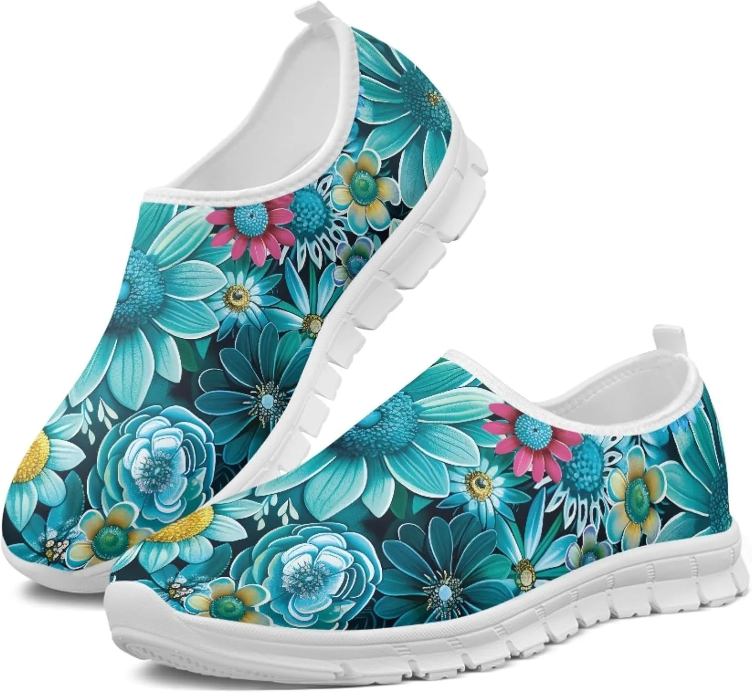 Women's Slip-On Walking Shoes Breathable Mesh Sneakers Casual Shoes