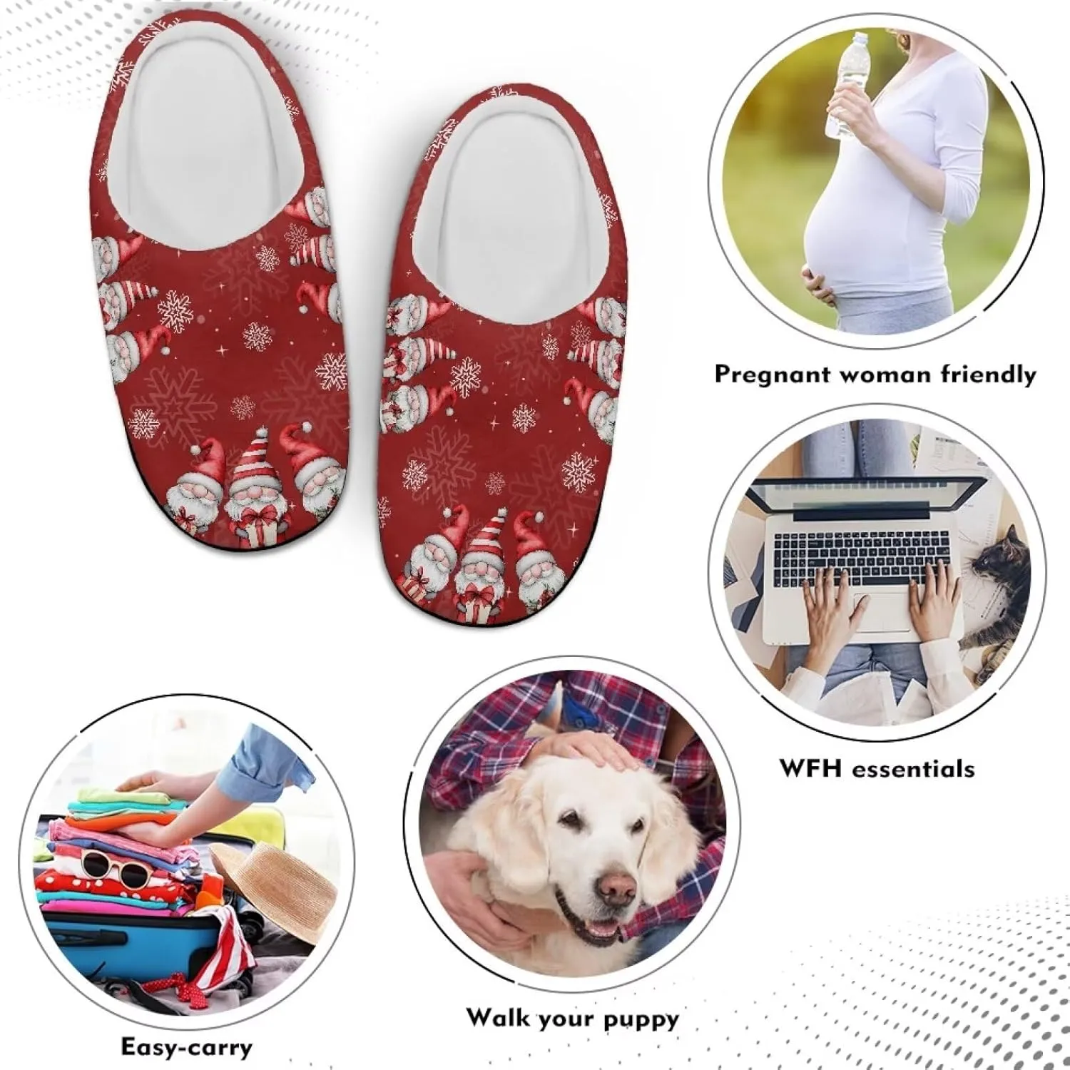 Womens Slippers Comfortable Non-slip Warm Fuzzy Slippers