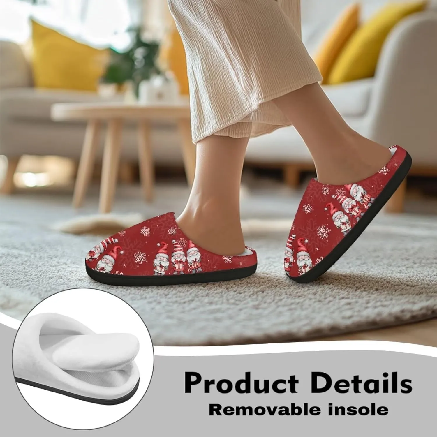 Womens Slippers Comfortable Non-slip Warm Fuzzy Slippers