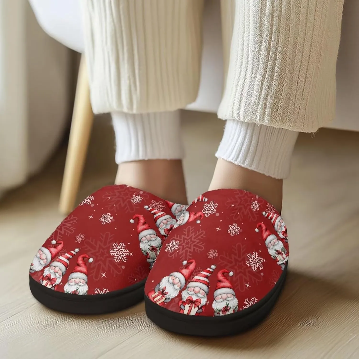 Womens Slippers Comfortable Non-slip Warm Fuzzy Slippers