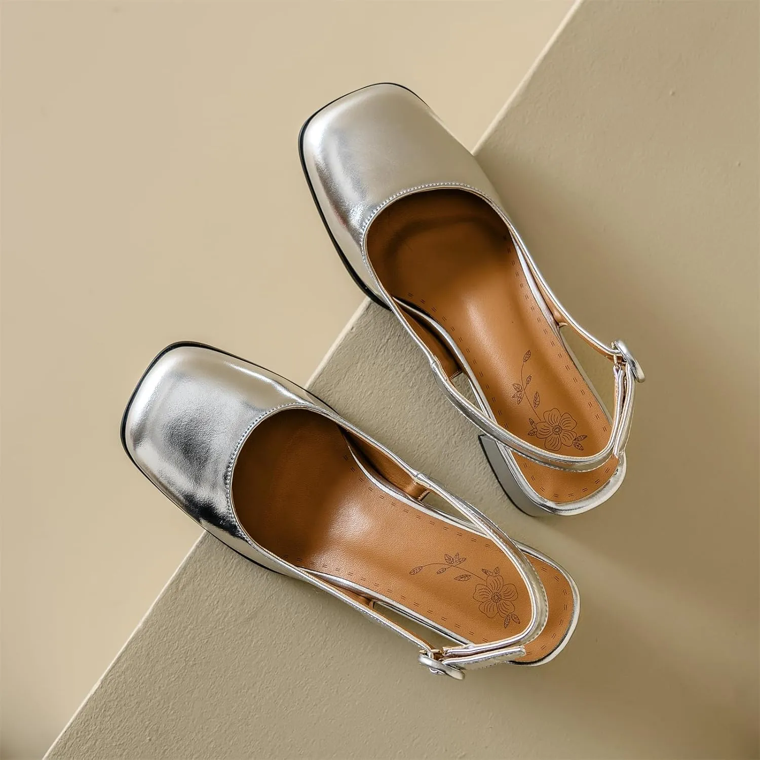 Women's Square Closed Toe Mary Jane Adjustable Buckle Chunky Mid Heels Slingback Classic Comfortable Cosplay Work Casual Dress Shoes Business Elegant Party Dating Daily Wear Pumps