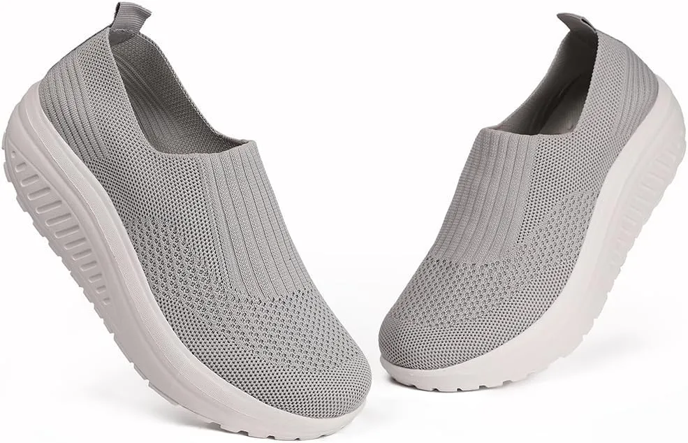 Women's Walking & Jogging Shoes - Light Mesh, Non Slip, Breathable Casual Slip-On Shoes