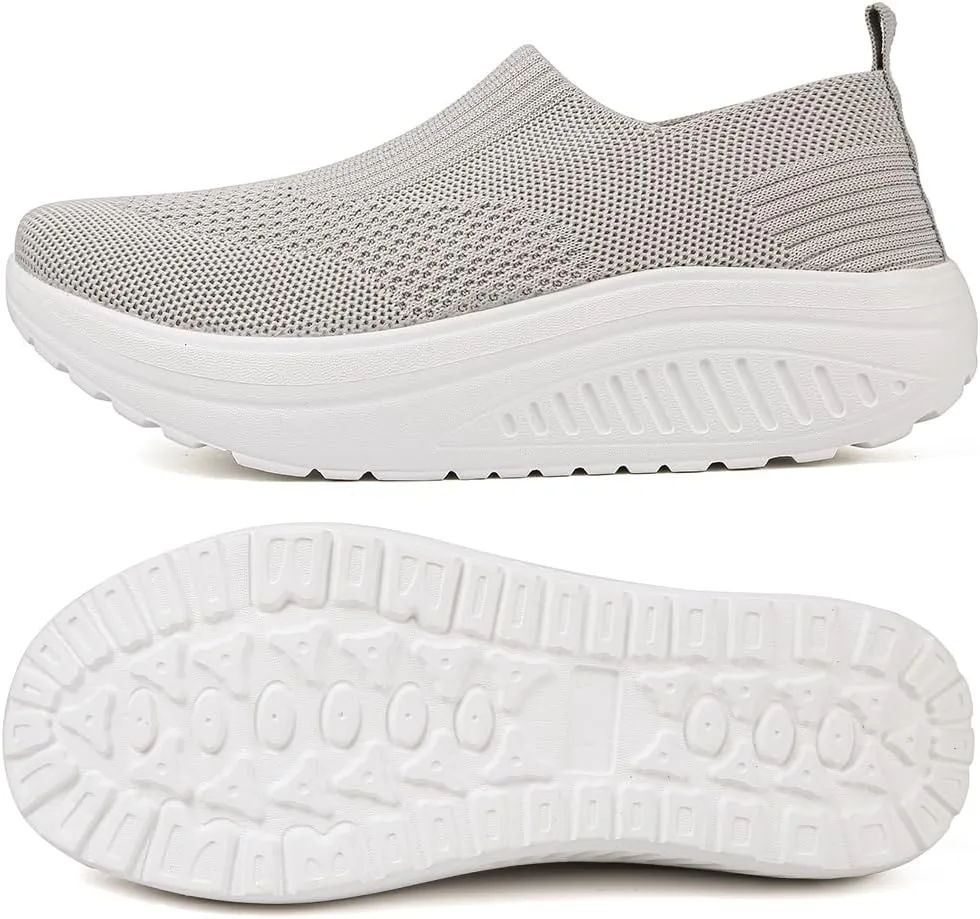 Women's Walking & Jogging Shoes - Light Mesh, Non Slip, Breathable Casual Slip-On Shoes