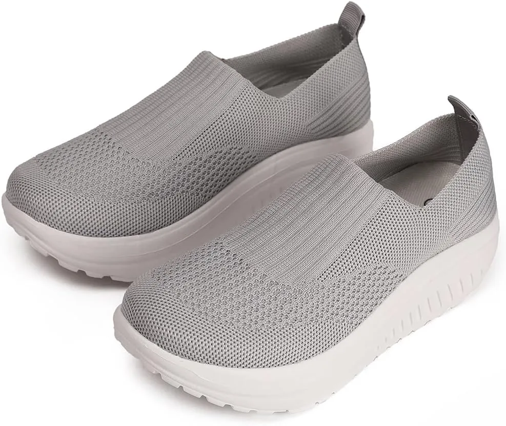 Women's Walking & Jogging Shoes - Light Mesh, Non Slip, Breathable Casual Slip-On Shoes