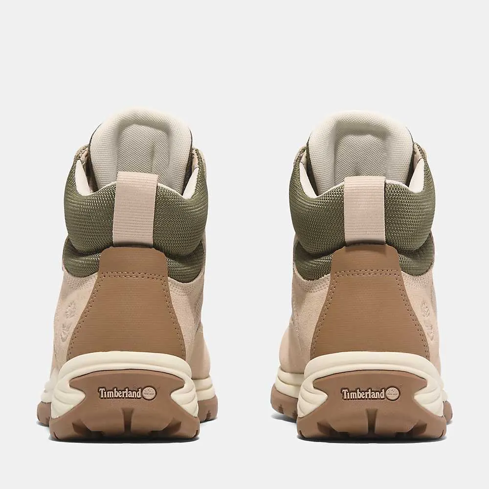 Women's White Ledge Mid Lace-Up Waterproof Hiking Boot - Light Beige Suede
