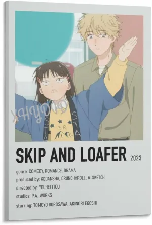 XHYDID Japanese Anime Skip And Loafer Poster Romantic Anime Poster (2) Canvas Painting Wall Art Poster for Bedroom Living Room Decor 20x30inch(50x75cm) Frame-style