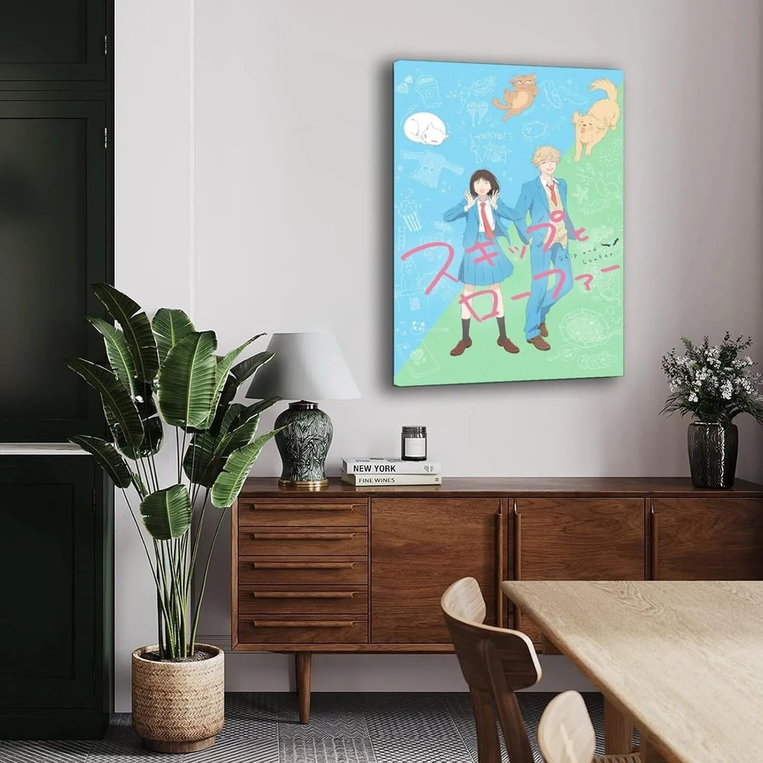 XHYDID Japanese Anime Skip And Loafer Poster Romantic Anime Poster (3) Canvas Painting Wall Art Poster for Bedroom Living Room Decor 20x30inch(50x75cm) Frame-style